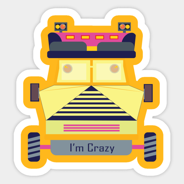 Crazy Truck Driver T shirt Sticker by Russell Jayedi